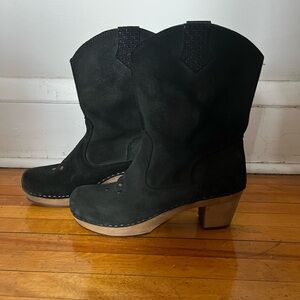 Navy Sanita Clog Heels